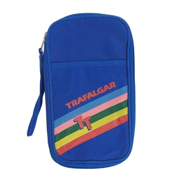 Trafalgar Rainbow Bag Travel Vintage Toiletries Passport Cosmetics Wallet Nylon - Picture 1 of 8